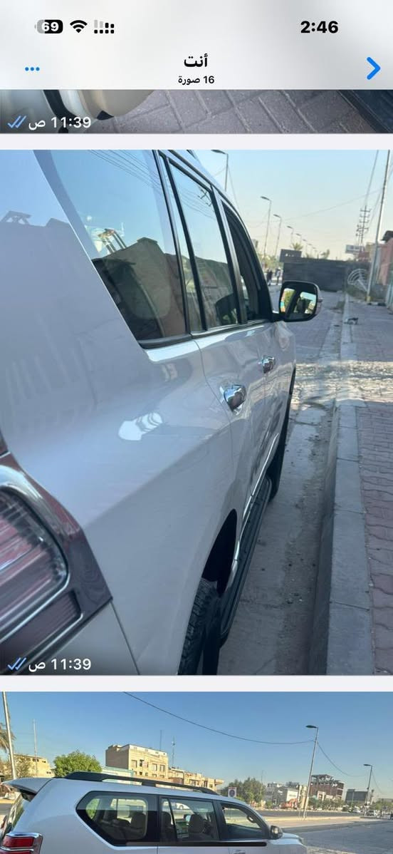 برادو موديل 2012  لون ابيض صدفي 
6 سلندر 
داخل جلد بيجي 
تشغيل عن بعد 
سبير تعليك 
شاشة مسجل تسلا حجم كبير 
السعر 270 وبيه مجال

***********
مكان السيارة بغداد
