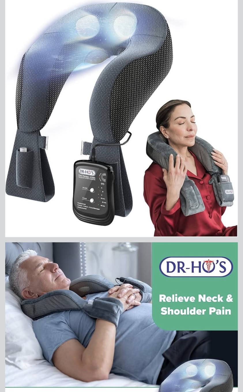 جهاز تخفيف آلام الرقبة المعروض هو منتج DR-HO'S Neck Pain Pro، وهو مصمم خصيصًا لتخفيف الألم والتشنج في منطقة الرقبة والكتفين. 
الميزات والفوائد الرئيسية:
تقنيات متعددة: يجمع الجهاز بين تقنيات TENS (تحفيز الأعصاب الكهربائي عبر الجلد) و EMS (تحفيز العضلات الكهربائي) ونبضات AMP الخاصة (النبضات ذاتية التعديل) لتوفير راحة شاملة وتجنب تعود الجسم على نوع واحد من التحفيز.
تصميم مريح: تم تصميم الوسادة الإسفنجية المتوافقة مع منحنيات الرقبة والكتفين لتوفير أقصى قدر من الراحة والدعم.
تخفيف الألم: يساعد على التخفيف السريع من الصداع وآلام العضلات والآلام المزمنة المرتبطة بالتهاب المفاصل في الرقبة والكتفين.
زيادة الدورة الدموية: يحفز الدورة الدموية الموضعية للمساعدة في تهدئة العضلات المتعبة والمؤلمة.
محمول وسهل الاستخدام: يعمل بالبطاريات، مما يجعله مثاليًا للاستخدام في المنزل أو العمل أو أثناء السفر.
ملحقات إضافية: يمكن فصل وحدة التحكم الرئيسية واستخدامها مع ضمادات الجسم المرفقة (تباع ضمن الحزم المختلفة) لاستهداف مناطق أخرى من الجسم مثل الظهر أو الساقين. 
ملاحظة هامة: هذا الجهاز غير مخصص لتشخيص أو علاج أو الوقاية من أي مرض. يوصى دائمًا باستشارة الطبيب قبل استخدام أي جهاز علاجي، خاصة إذا كنت تعاني من حالات طبية معينة مثل استخدام جهاز تنظيم ضربات القلب أو ارتفاع ضغط الدم أو الصرع أو أثناء الحمل.
للتواصل خاص او واتساب ***********
التوصيل لجميع محافظات العراق
