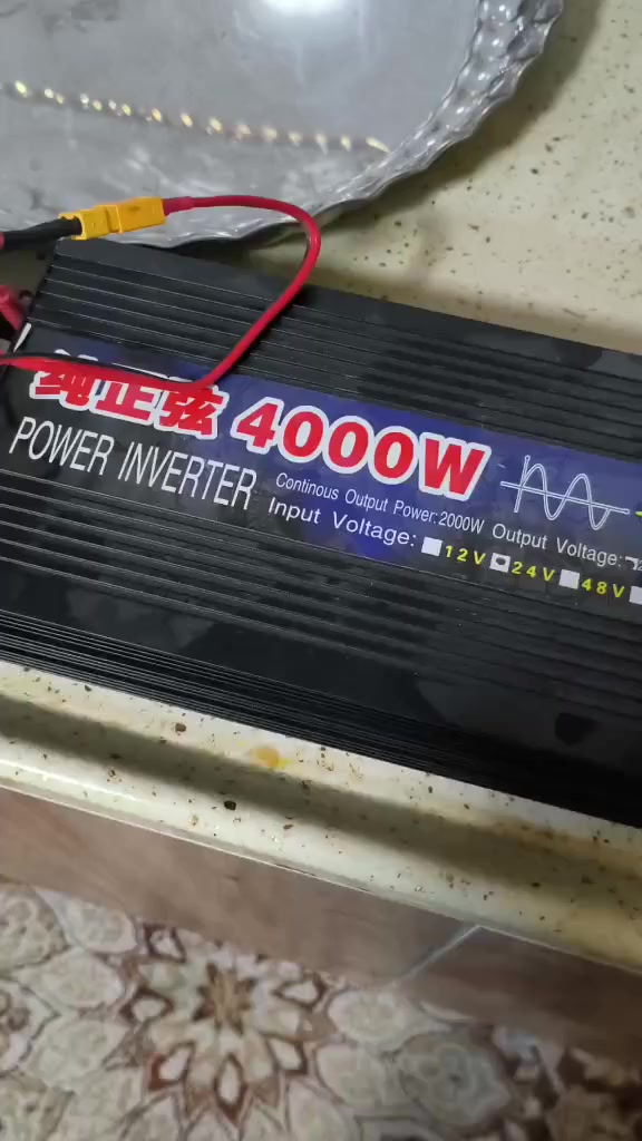 سلام عليكم عاكسة للبيع
٢٠٠٠ واط مستمر و٤٠٠٠ قمة 
تاخذ ٢٤ فولت 
يجي وياها اربع وايرات ثنين حار ثنين بارد اصلي خشن 
وثنين قارصات احتياط 
موجة جيبية نقية pure sine wave 
بيه ثنين مراوح اوتو تشتغل ويه الحمل 
قدرة متواصلة ٩ امبير غير مستخدم فقط للفحص 
١٠٠ الف


**إذا كنت صاحب هذا الإعلان وتريد حذفه لأي سبب، رجاءا أرسل رسالة إلى الدعم الفني**