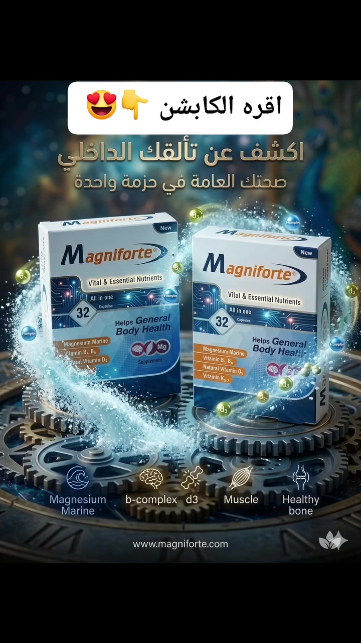 ✨ هل تشعر بالإرهاق؟ ضعف النشاط؟ أو تحتاج دعماً لصحة العظام والعضلات؟

🌿 Magniforte ليس مجرد مكمل غذائي… بل تركيبة متكاملة صُممت لتمنح جسمك الدعم الذي يحتاجه يومياً!

يحتوي على المغنيسيوم البحري المعروف بدوره في دعم العضلات وتقليل الإجهاد، إلى جانب فيتامينات B المركبة التي تساعد في تعزيز الطاقة والنشاط، وفيتامين D3 + K2-7 لدعم صحة العظام والمساعدة في الاستفادة المثالية من المعادن داخل الجسم. 💙

💥 لماذا Magniforte؟
✔️ يدعم صحة العضلات والعظام والمفاصل
✔️ يساعد في تقليل التعب والإجهاد اليومي
✔️ يساهم في تعزيز النشاط والحيوية
✔️ تركيبة متكاملة لصحة الجسم العامة في منتج واحد

🌟 اكشف عن تألقك الداخلي وامنح جسمك ما يستحقه من تغذية متوازنة… لأن صحتك تبدأ من الداخل!


**إذا كنت صاحب هذا الإعلان وتريد حذفه لأي سبب، رجاءا أرسل رسالة إلى الدعم الفني**