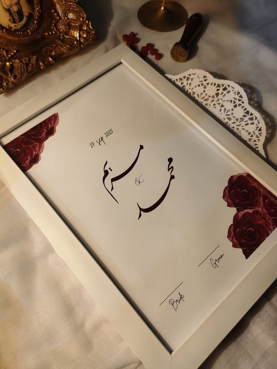 لوحة بصمات عقد قران 
#ترند 2026 
خلي يوم خطوبتج مميز 
للطلب مراسله الصفحه ❤️


**إذا كنت صاحب هذا الإعلان وتريد حذفه لأي سبب، رجاءا أرسل رسالة إلى الدعم الفني**