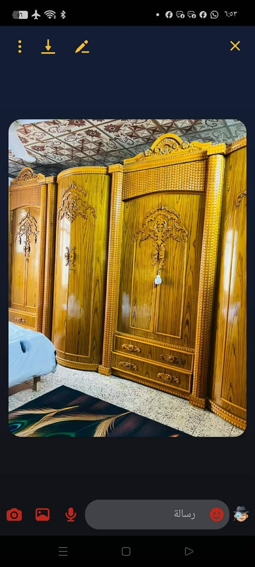 عندي غرفة خشاب شرط. صاج عراقي السعر مليون 700 العنوان صلاح الزراعيجانب الأيمن الرقم ***********

