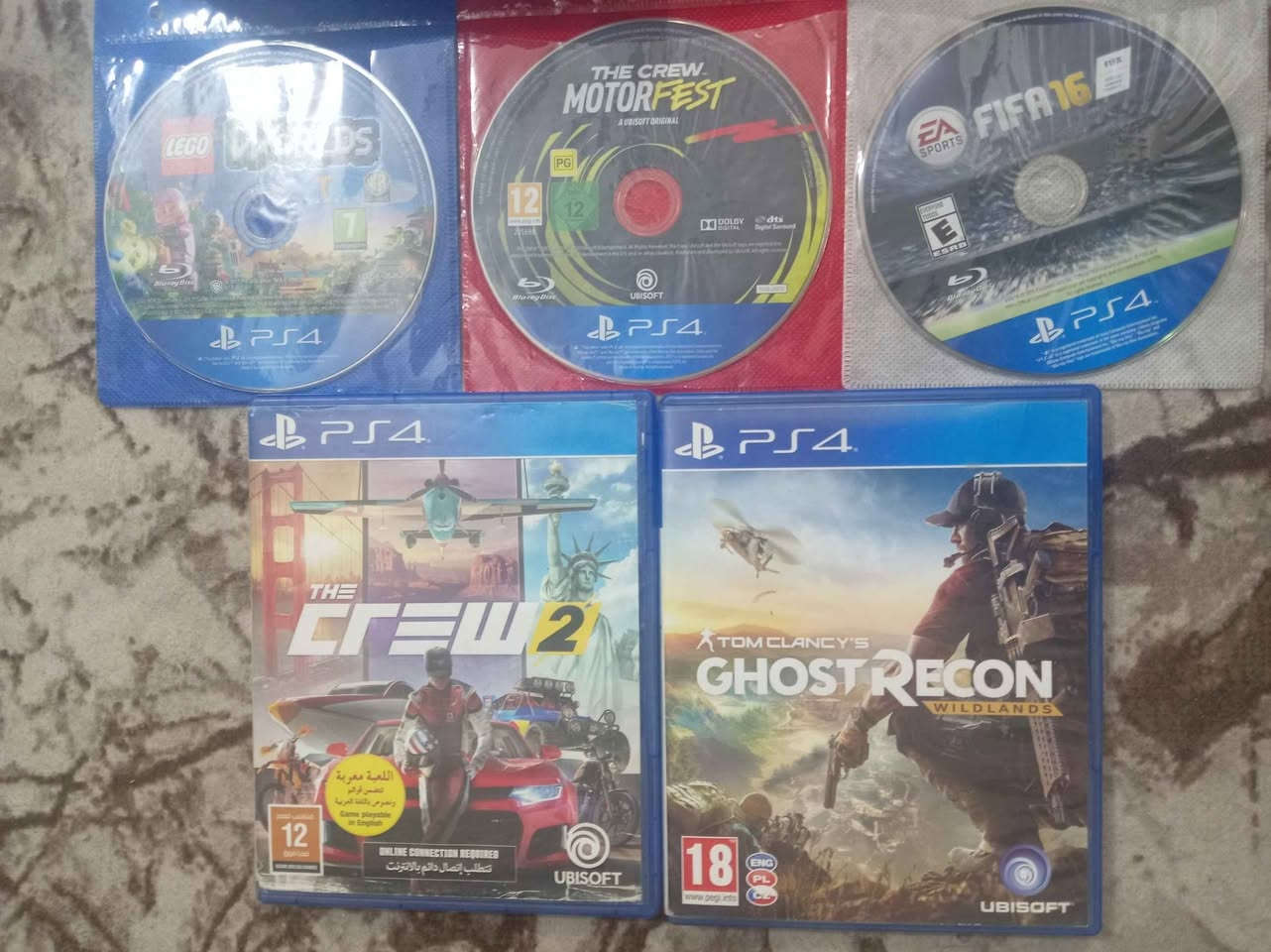 جوستكات اثنين تجاريات شبه الجديد و أقراص بلي ٤ فور مستعمل شغالات

-THE CREW 2
-THE CREW MOTORFEST
-TOM CLANCY GHOST RECON WILDLANDS
-FIFA 16
-LEGO WORLDS

السعر كلشي 60 الف قفل
مكاني بغداد اليرموك بغداد, العراق


**إذا كنت صاحب هذا الإعلان وتريد حذفه لأي سبب، رجاءا أرسل رسالة إلى الدعم الفني**