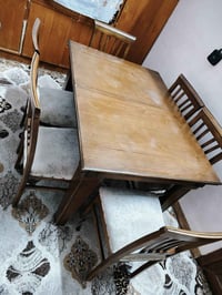 ميز طعام سلايت خشب اصلي مع ست كراسي سعرة 200 وبي مجال 07700728028