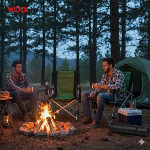 هذا ليس مجرد كرسي قابل للطي، بل هو بوابتك للاسترخاء الفوري بعد يوم طويل من المغامرة.
​متانة تُعتمد: مصنوع من إطار معدني صلب وقماش زيتي مقاوم للتآكل، يضمن لك الثبات والأمان على أي تضاريس، سواء كانت رمالاً أو صخوراً.
​راحة لا تُضاهى: صُمم ليحتضن ظهرك تماماً، مع ظهر مرتفع ومساند ذراعين مثالية، مما يجعلك تنسى تعب المشي بمجرد جلوسك. اجلس، واتكئ، واستمتع!
​رفيق كل مغامرة: بفضل تصميمه الذي يُطوى بسهولة في حقيبة حمل صغيرة، يمكنك رميه في صندوق السيارة والانطلاق. إنه خفيف، عملي، وجاهز للرحلة التالية في الغابة أو على ضفاف النهر.
​اللمسة الضرورية: لا داعي للقلق بشأن وضع مشروبك؛ حامل الأكواب المدمج يضمن أن تكون قهوتك الصباحية أو كوب الشاي الساخن بالقرب منك دائماً وأنت تستمتع بمنظر النار المشتعلة.

السعر. ٤٠ الف.
***********
