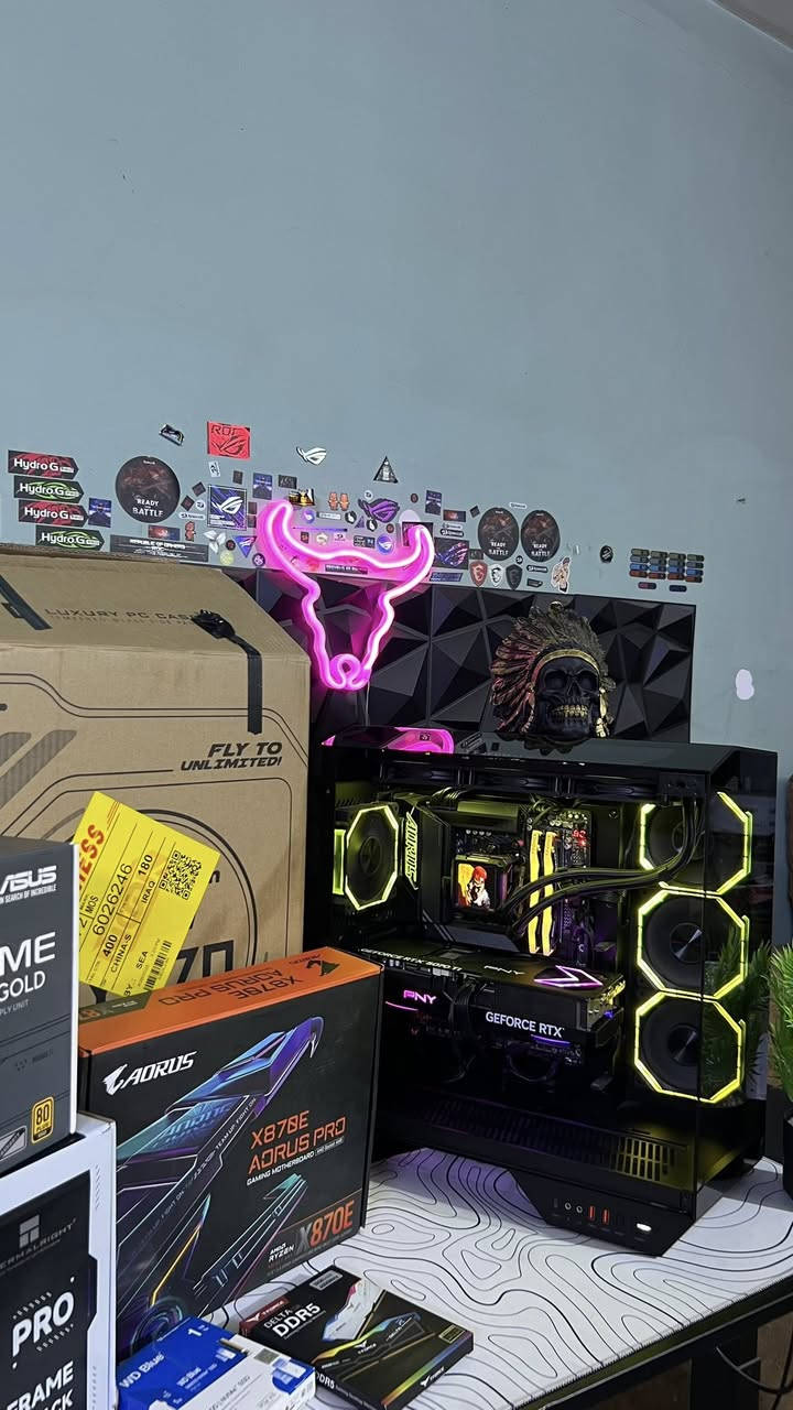 سلام عليكم تجميعه للبيع استخدام قليل سعره 2.950.000 الف مواصفاته:
CPU: RYZEN 7 7800X3D
GPU: RTX 5070 TI PNY RGB 3FAN 16GB 
MOTHERBOARD: AORUS X870E PRO GAMING BLACK EDITION DDR5
RAM: 2*16 32GB T.FORCE 6000HZ CL38 DDR 5 BLACK EDITION 
HARD: NMVE M.2 1T WD BLUE 5000MB/S GEN 4
WATER COOLER: THERMALRIGHT FROZEN WARFARME 360MM BLACK
POWER SUPPLY: 850W ASUS PRIME 80PLUS GOLD PCEL 5 
CASE: DY70 DARK FLASH+4FANS BLACK EDITION
مكاني بغداد حي جميله


**إذا كنت صاحب هذا الإعلان وتريد حذفه لأي سبب، رجاءا أرسل رسالة إلى الدعم الفني**