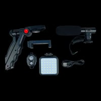 ستاند تصوير • مايك AUX • اضاءة ليد