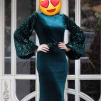 فستان مخمل • ايجار • موف غامق