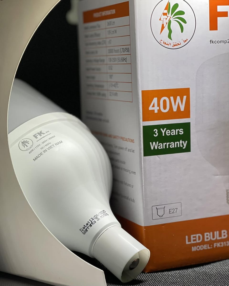 الأحبة زبائن و عملاء شركة فلاح الكوثر نحييكم و نرحب بكم نتواصل معكم السبت القادم بعد توقف طفيف بسبب الظلم و القرارات الجائرة بزيادة التعرفة الكمركية و شهادة الجودة حيث الارتفاع غير منطقي و غير معقول مما يسبب زيادة مهولة بالاسعار قمنا بزيادة بسيطة جدا 2000 دينار فقط علىً كل كارتون من المصابيح المتوفرة حاليا 15-20-30-40 واط حتى لا يكون عبأ كبير عليكم وأما الوجبات القادمة فلكل حادث حديث 
نسأل الله للجميع الرزق الواسع 
شركة فلاح الكوثر 
منتجات FK 
***********
***********
#انارة #انشائية #كهربائيات #أضاءة
