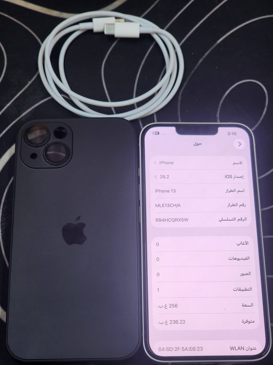 13 ابيض نضيف جدا ذاكرتة256
نموذج M كيبل شحن وكفر 
بغداد 375 الف ***********
