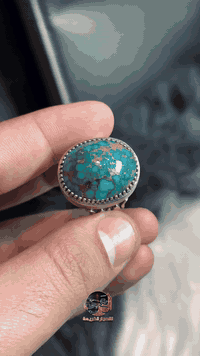 فيروز نيشابوري تركوازي شجري طبيعي اللون قطعة في منته الجمال صياغة الاس...