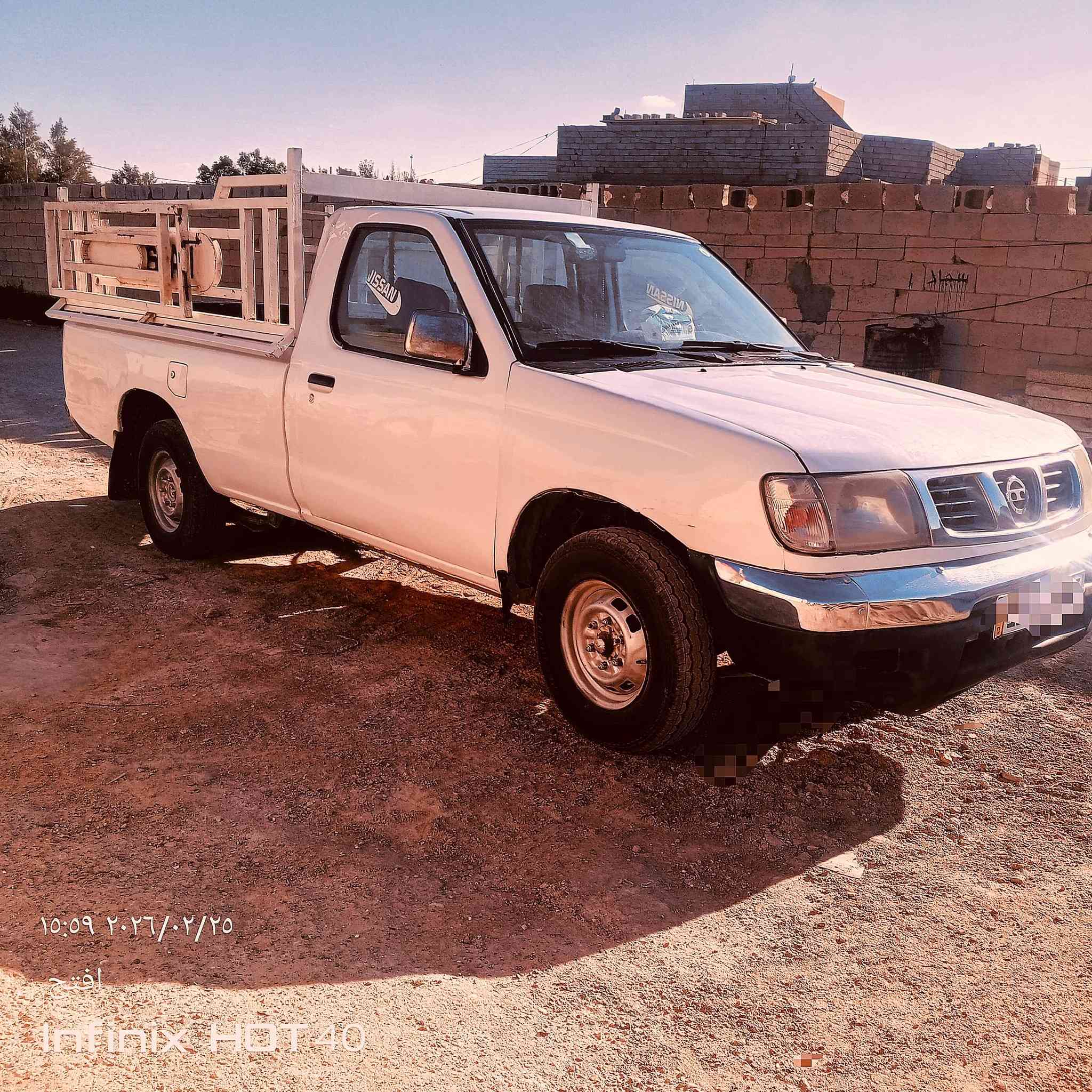 سلام عليكم 
نسيان موديل 2002
5چنكال
كير محرك أكسل شاصي مكفول 
حداديه امامي خلفي جديده 
تخم تايرات جديد 
صبغ حزام للجماليه 
سنويه لل 29 هزه وفحص جديد رقم بغداد انكليزي تحويل مباشر 
للبيع او مراوس 
ب . نيسان دبل قماره 
ب .نيفار 
ب .كيا حمل حديث 
العنوان ديالى المقداديه 
للتواصل ***********
اتصال او واتساب
