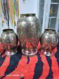 مزهريات طلاء • نقش بغدادي • ٢١سم و ١٣نص