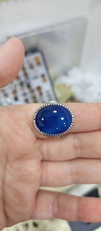 خاتم • عقيق ازرق • فضه 925