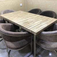 طاولة طعام • خشب • ٦ مقاعد