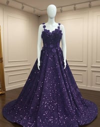 فستان سهرة • بنفسجي ملكي • مقاس ٥٠-٨٠