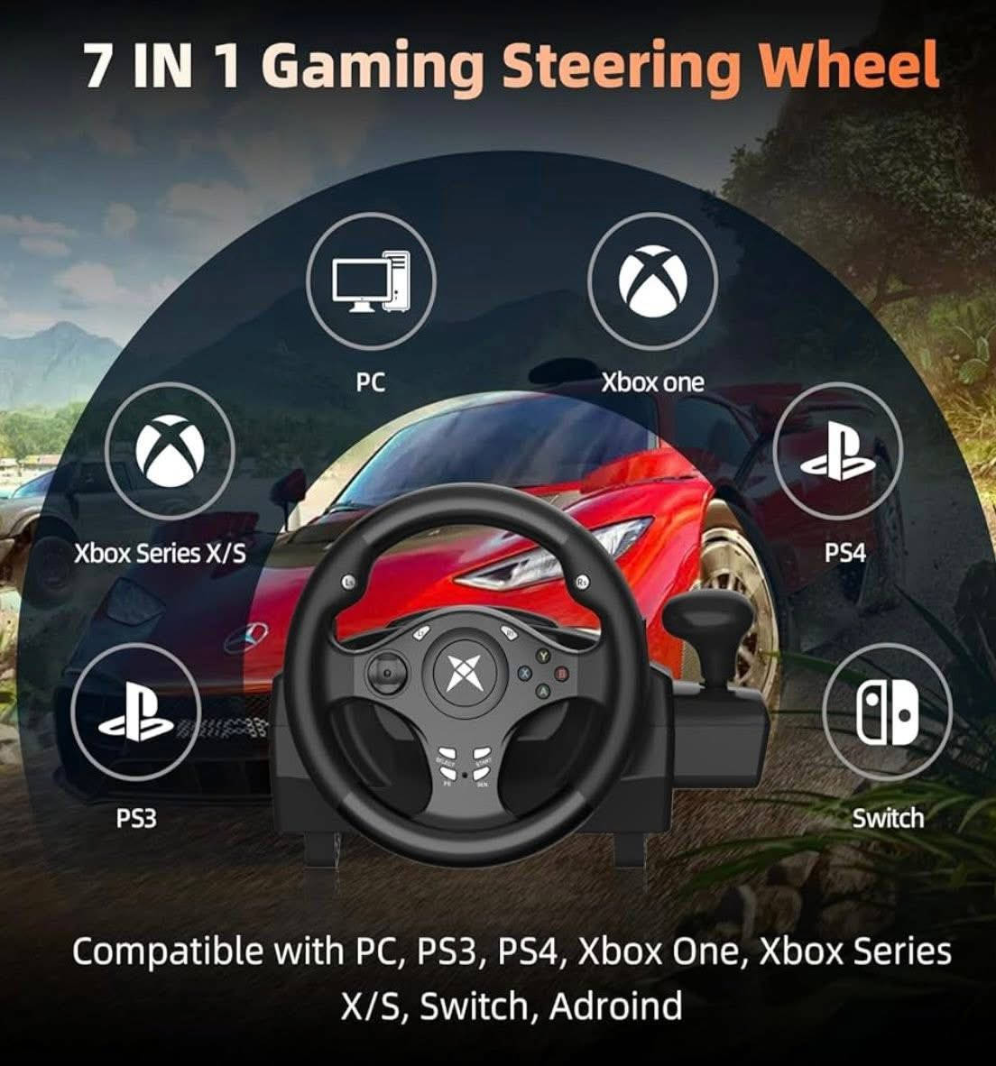 دركسون R270 
جديد غير مستعمل 

توافق مع pc , بلي 3 ، 4 ، اكسبوكس سيريز اكس ، اكسبوكس360
زاوية دوران 270 درجة
مزودة ب محركات اهتزاز مزدوجة
لتقديم ردود فعل واقعية
دواسات سريعة الاستجابة 
7 مستويات حساسية 

السعر 90 الف
واتساب ***********
