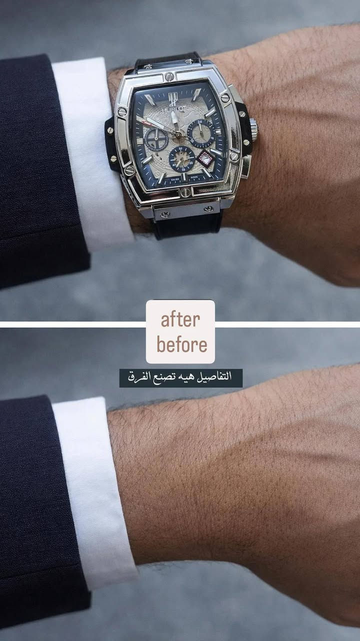 ساعة ماركة هوبلوت 
تجيك بعلبة الشركة وكارت الضمان نفس الفيديو 
اختار ساعتك… وخلي حضورك يسبق كلامك 🔥
لأن التفاصيل الصغيرة تصنع الفرق الكبير.
اطلبها هسه شمنتضر ؟ 
ماركة HUBLOT الاصلي فقط 
وزن الساعة 144  
قفل فراشة + سير حلقات تصغير وتكبير 
ختم حراري على طول الساعة 
سناتر ثواني وساعات نظام 24h 
ومنفذ شهري


**إذا كنت صاحب هذا الإعلان وتريد حذفه لأي سبب، رجاءا أرسل رسالة إلى الدعم الفني**