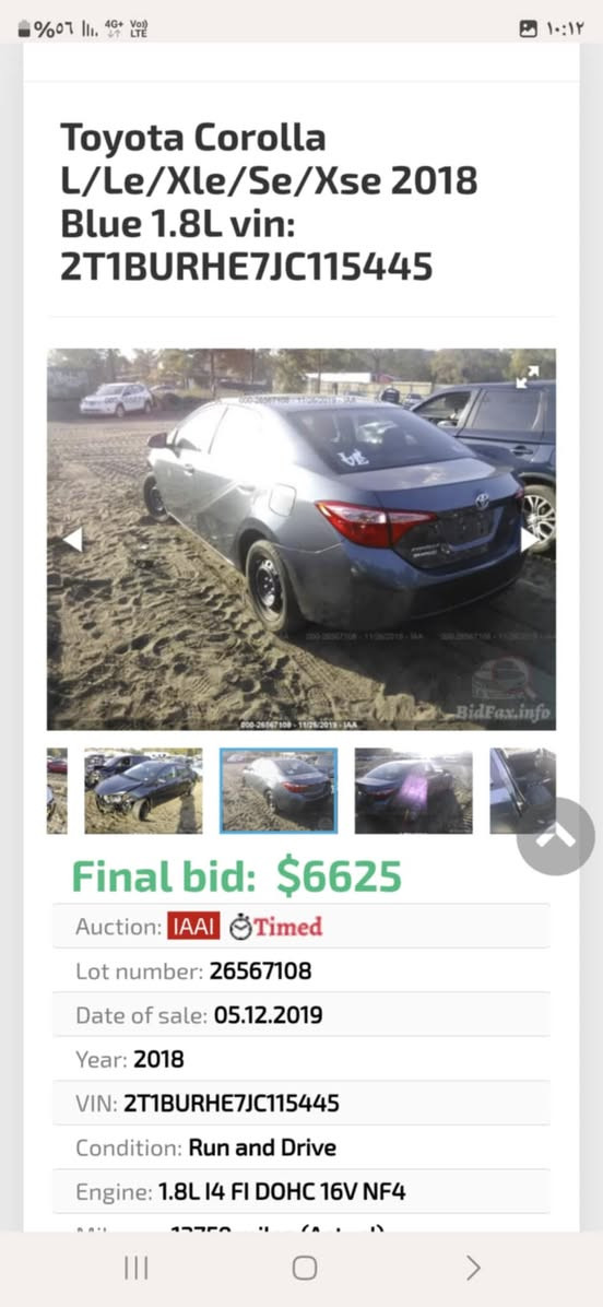 سلام عليكم من رخصت مدير الكروب
كورلا للبيع  2018 كولش نضيفه ضرر بسيط السعر 150 وبيه مجال رقم هاتف ***********
