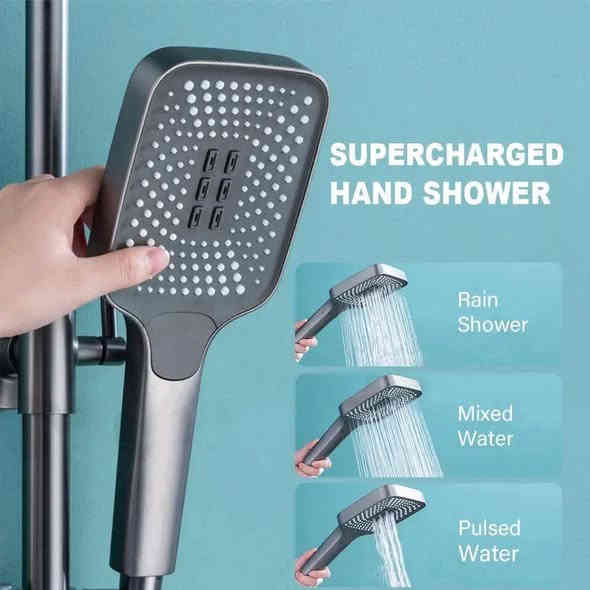 خلاط دوش  بيانو بهذا الجمال والشكل اللون المميز والراقي 
عباره عن حمام متكامل (دوش سقفي +دوش تليفون +شطافة +مذب سفلي)
يعمل بنظام الازرار
السعر 60 الف 
متوفر توصيل 🚚 لجميع المحافظات
***********
