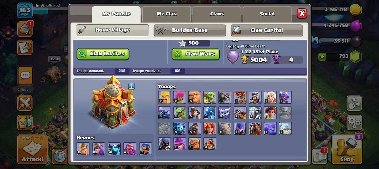 السلام عليكم ورحمة الله وبركاته
قرية للبيع تاون 16 شبه ماكس 
المعدات مثل ما واضح كلها شبه ماكس ولفلات عالية وموجودة كل المعدات المهمة والقوية
عامل 6 مباقي بس تطور أي ملك من القرية الليلية 3 مرات ويفتح
مظاهر ملوك وقرية خير من الله 
السعر: 60الف ماستر ربط سوبر تحويل على ايميلك

-
طرق دفع ماستر 💵 
رقم الهاتف: ***********
