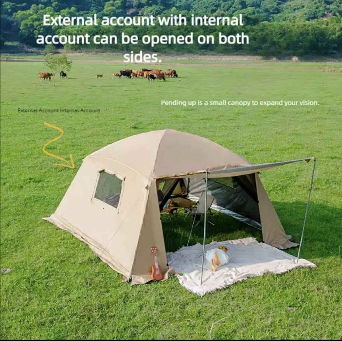 السلام عليكم للبيع خيمة ماركة موكي MOQI عبارة عن خيمتين ناموسية وتجي فوكاها خيمة ثانية تتركب فول الناموسية للاجواء الباردة تحتوي على شباك عدد ٢ وابواب عدد ٢ وتغلق بشكل كامل قماش ووتر بروف ضد الماء 
الخيمة بدون ارضية 
قياسها ٣ متر و ٦٥ سانتمتر مربعة وارتفاعها ٢ متر و ٢٠ سانتمتر 
تواصل خاص او *********** واتساب 
توصيل متوفر
