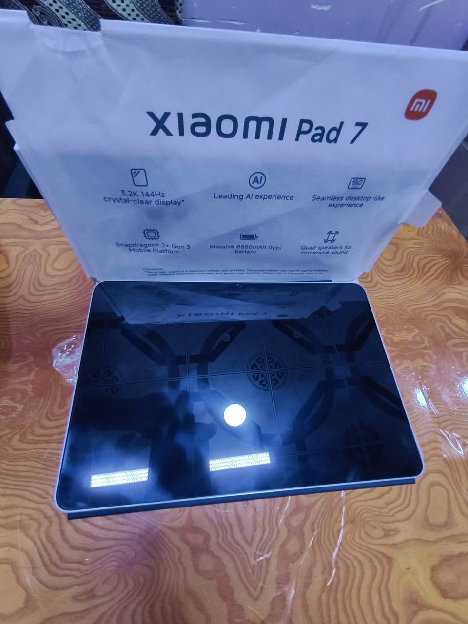 السلام عليكم
ايباد من شركة شاومي العالميه 
شاومي باد سفن

بيع او مراوس

ذاكرة كليه 256
رام 8+8
بطاريه 8800ملي ام
شاحن 45واط 
عددت دورات الشحن 4 
مع لاصق ضد الكسر بالجهاز 
مع الحافض الاصلي 

السعر ((400))الف قفل 
العنوان بصرة قبله شارع السوق الكبير 
هاتف ***********
***********
