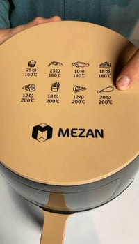 قلايه هوائيه 6 لتر ماركه MEZAN اصليه شاشه كله لمس بيها مؤقت واختياء در...