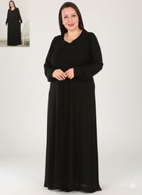 دشداشة ليكرا • خامة تركية • سواد فاحم