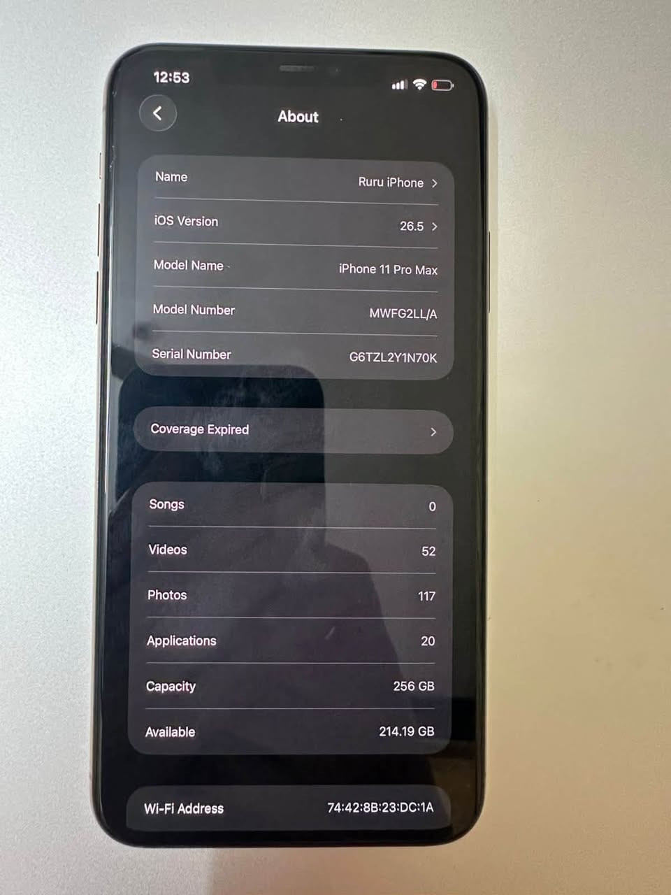 مرحبا ايفون 11 pro max
بطارية 93 

ذاكرة 256

امريكي ما مبدل شي بي اخو الجديد
سعر 550 وبي مجال


**إذا كنت صاحب هذا الإعلان وتريد حذفه لأي سبب، رجاءا أرسل رسالة إلى الدعم الفني**