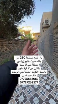 الكوت • ٢٨٠م زراعي • ٧ غرف