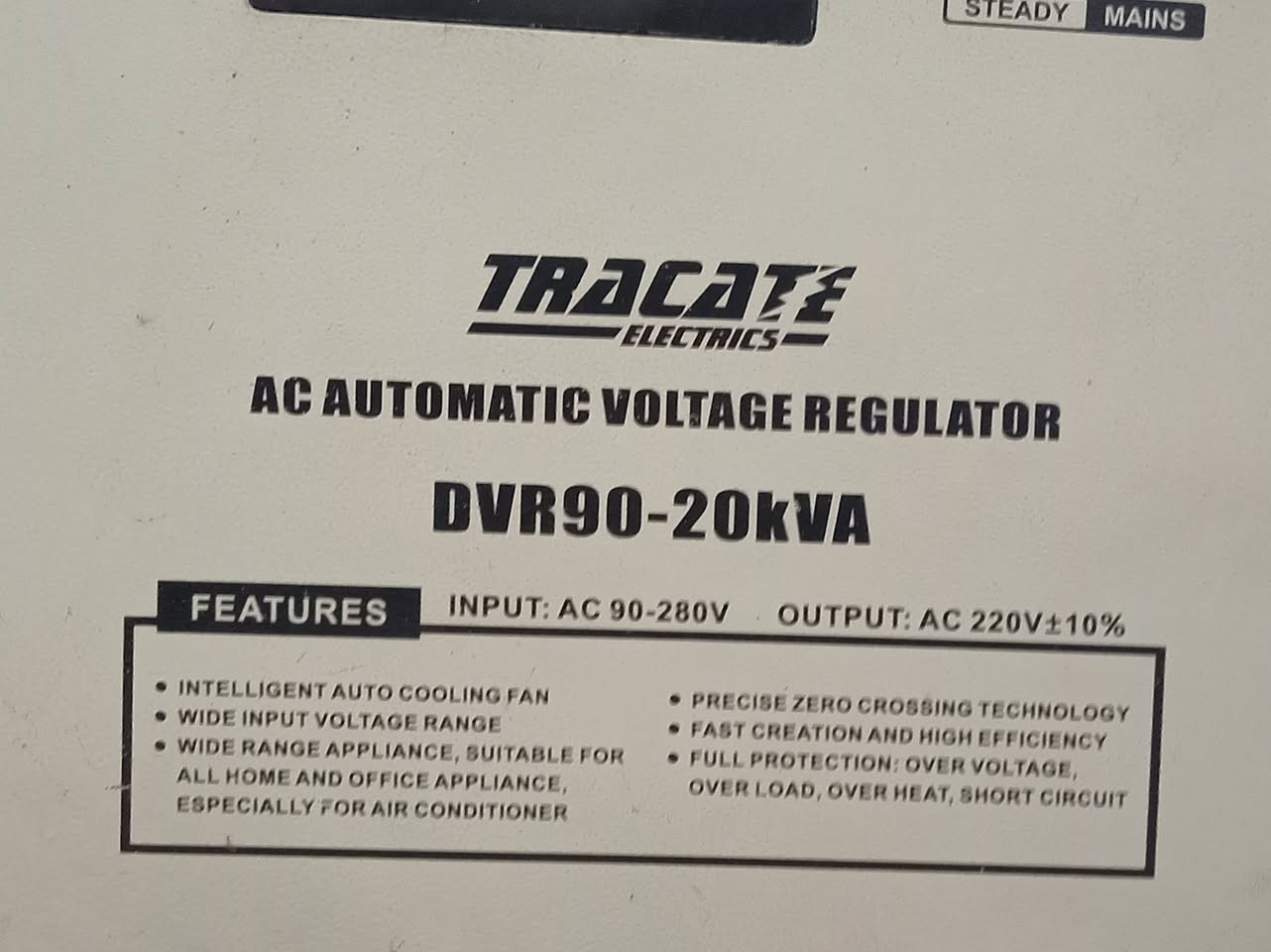 ​⚡ رافع فولتية Tracate 20kVA للبيع ⚡
الماركة والموديل: TRACATE ELECTRICS (DVR90-20kVA).

​السعة: 20 كيلو فولت أمبير (يشيل حمل سبالت وأجهزة منزلية ).

​نطاق الرفع (Input): يرفع من فولتية ضعيفة جداً تبدأ من 90V لحد 280V.

​الخروج (Output): يثبت الكهرباء على 220V ±10% المستقرة لحماية الأجهزة.

​المميزات: 

​شاشة ديجيتال لقراءة الفولتية الداخلة والخارجة والحمل.

​مروحة تبريد ذكية تعمل أوتوماتيكياً عند الحاجة.

​حماية كاملة من (ارتفاع الجهد، الحمل الزائد، الحرارة، والشورت).

​نظام تأخير (Delay) لحماية ضواغط السبلت والثلاجات.

​يحتوي على منفذ خروج إضافي من الخلف بقدرة 2000W وخريطة ربط سهلة.

​📌 الحالة: (جهاز مستعمل قليل)

📍 المكان: (المشاهدة )

📞 للتواصل: (*********** /
 ***********)
الاثير بي واتساب
