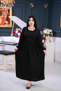 فستان • سواد فاحم • فري سايز ١١٠كج