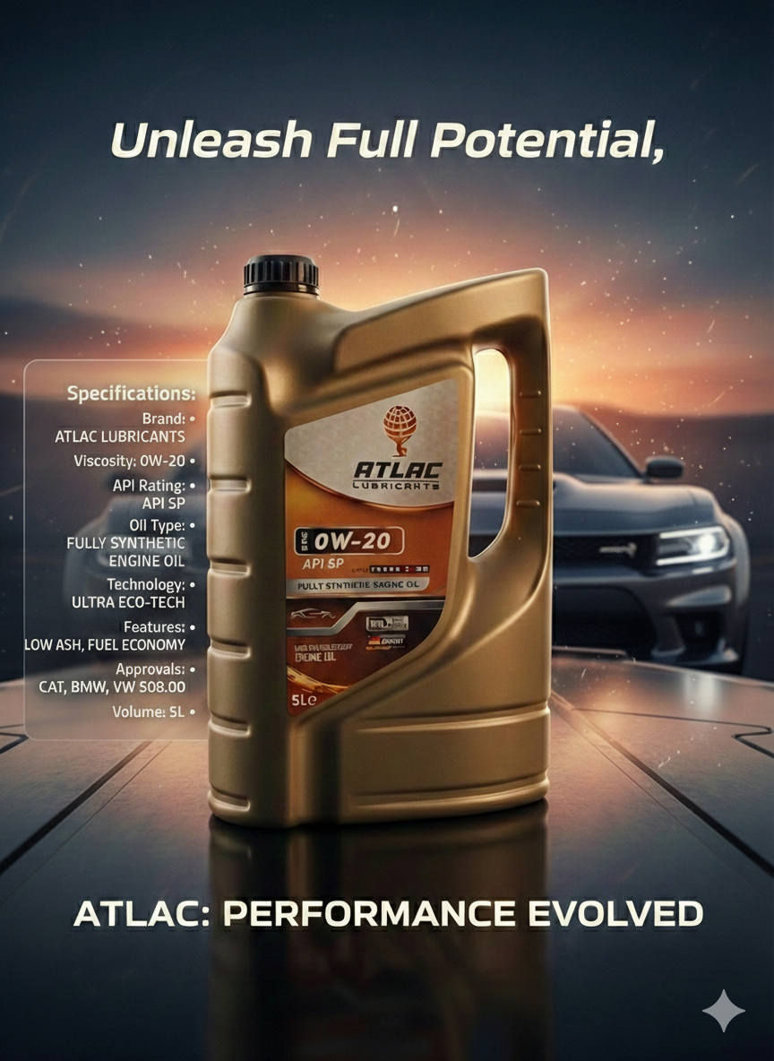 ATLAC – قوة تدوم… أداء لا يُضاهى!

اكتشف مستقبل العناية بالمحرك مع زيت ATLAC الصناعي بالكامل –SAE 0w20 ,SAE 0W-16، المصمم خصيصًا لتوفير أقصى حماية وأعلى كفاءة في استهلاك الوقود.

✅ أداء فائق حتى 14,000 كم  
✅ مطابق لمعيار API SP الحديث  
✅ زيت بكر 100% – صناعة ألمانية موثوقة  
✅ يحافظ على نظافة المحرك ويطيل عمره  
✅ انطلاقة سلسة في درجات الحرارة المنخفضة  
✅ تقنية متقدمة لتقليل الاحتكاك واستهلاك الوقود

اختر ATLAC… لأن محركك يستحق الأفضل.
يتوفر جملة ومفرد وبكميات غير محدودة.
للتواصل 
#مجموعةـالعبيدي_للتجارة_العامة.
***********
