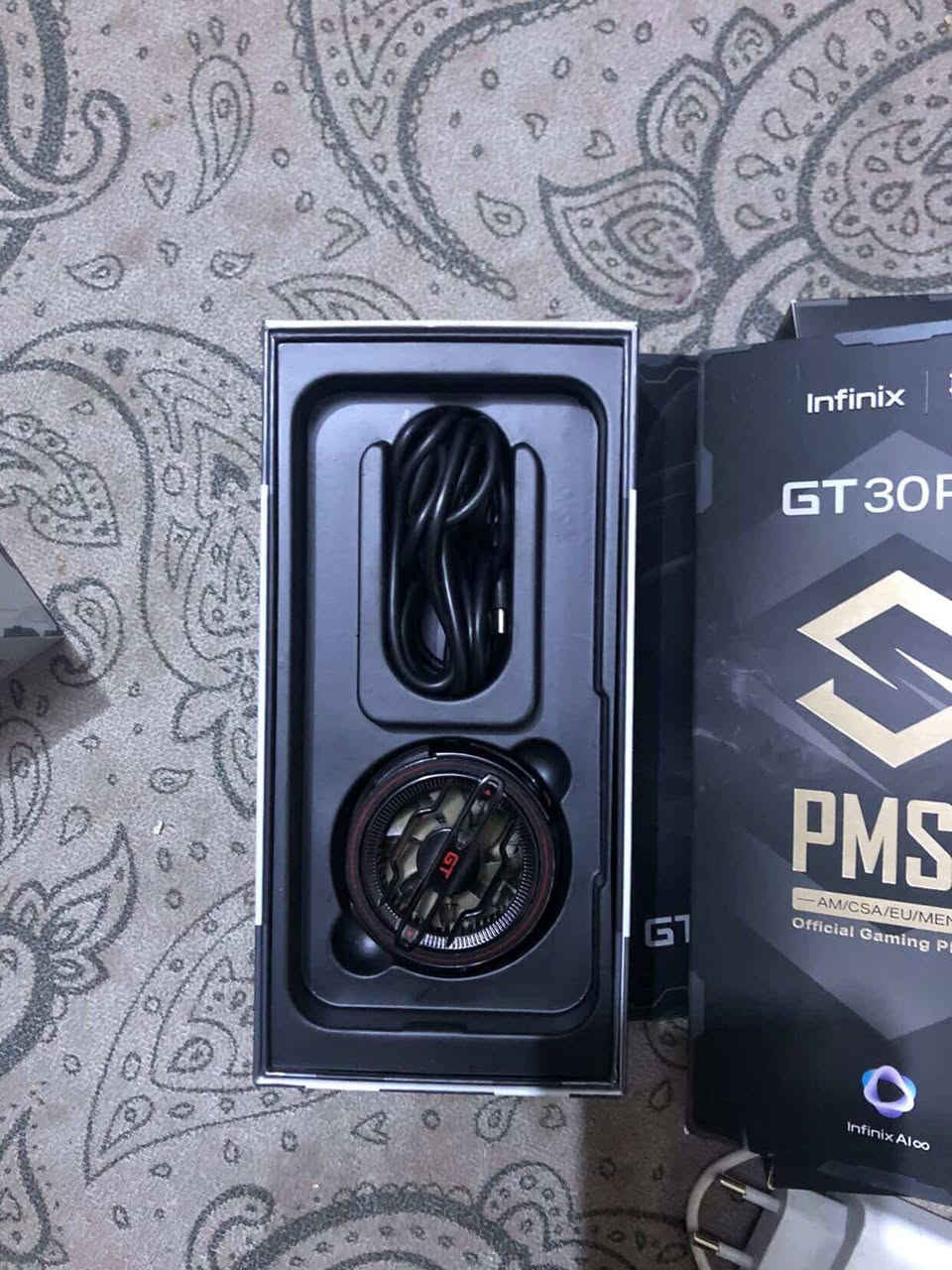 سلام عليكم متاح gt 30pro
ذاكرة 256
كامل ملحقات سماعة شاحنة مروحة جهاز مخصص للالعاب 
السعر 370الف
***********. مكان بغداد بلديات

