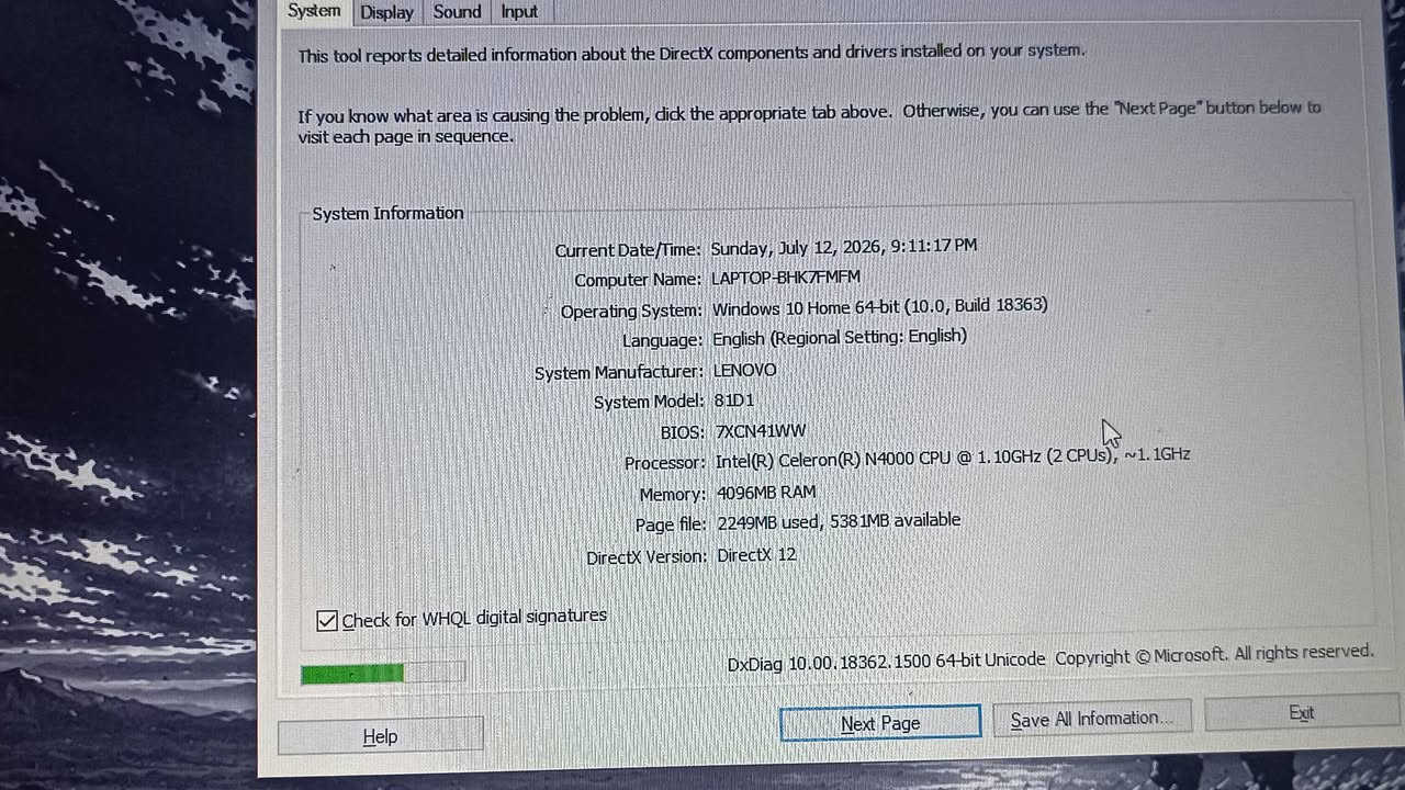 السلام عليكم .. 
حاسبة لينوفو ويندوز 10 نظيفة كلش
معالج core i celeron
رام 4gb
تخزين 512gb
السعر 170 ألف وبيها مجال
واتساب ***********
