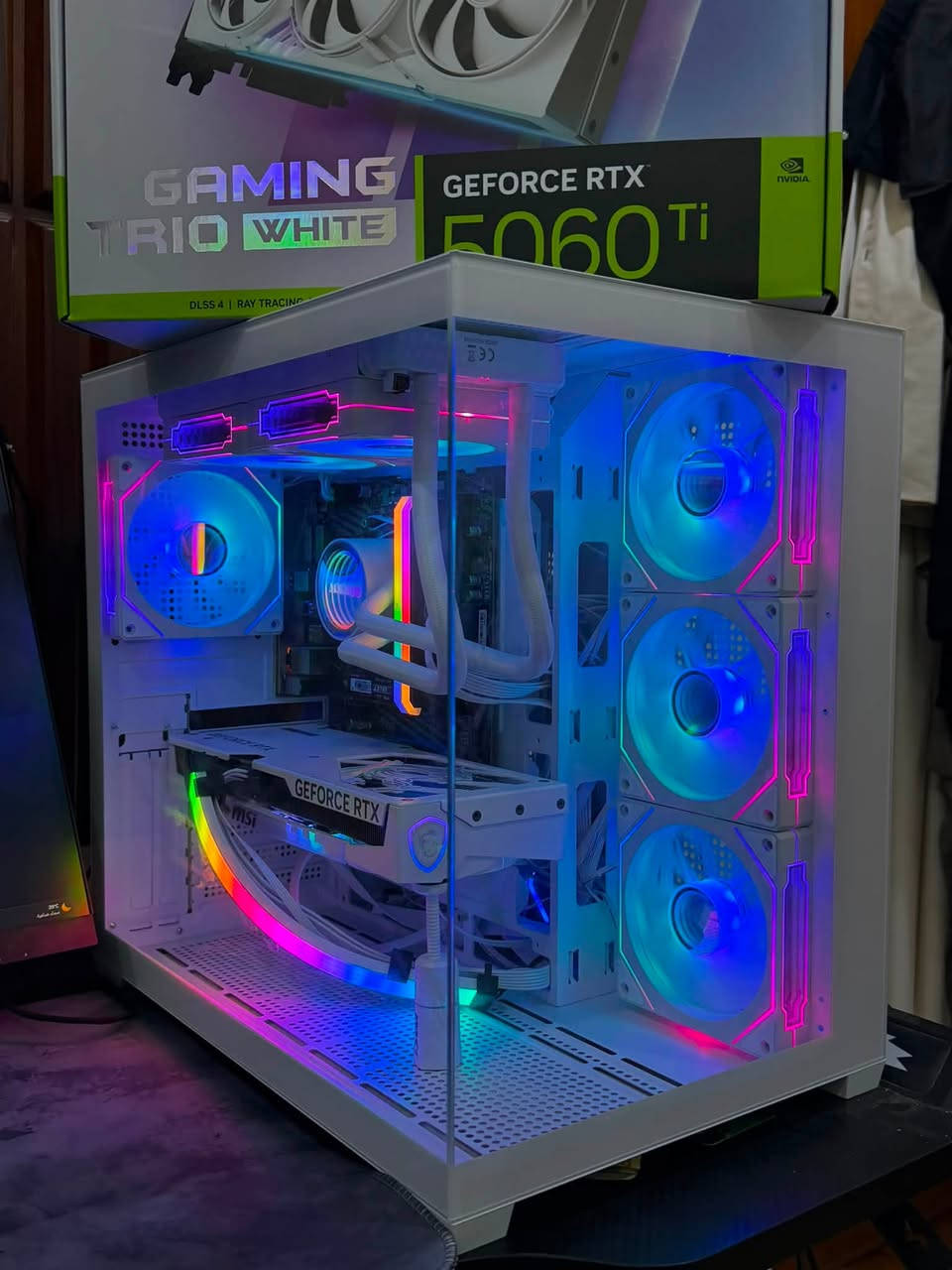 AMD CPU R5 5600 6C 12T
*
1
Msi B550M
A PRO-
BULLET HARD M.2 1TB 2280
2
3
MANMU240ARGB/RGB
4
CORSAIR VENGEANCE RAM DDR4 KIT
2X8GB 3200 RGB
5
CASE 016 WH
6
FANTECH POWER SUPPLY PSB750W 7
WINDOWS 11 PRO 8
Msi
ti 8g asus a rio white 3 fan 5060 9
سعر مليون و 450 بيها مجال للشراي
***********
