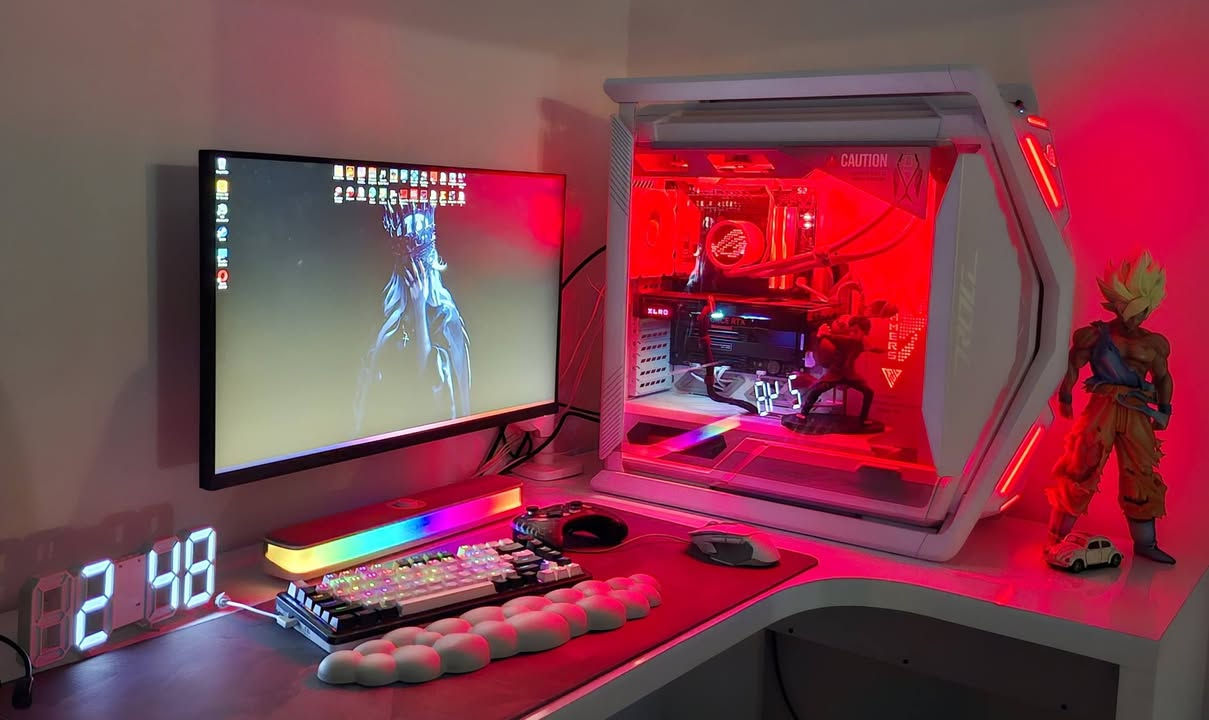 تجميعه للألعاب الثقيلة 4k والتصاميم والمونتاج المواصفات جباره اخر العالم
CPU: Intel i9 14900k 

RAM: gskill ddr5 2X48 (96GB)6400hz

M.B: ROG MaXiMuS Z790 HERO

GPU:RTX 4070 SUPER 12G

HARD:M.2 Nvme LEXAR 790  2T 7400hz

HARD:M.2 Nvme LEXAR 790  1T 7400hz

COOLER: ROG RYUO III 360 RGB

CASE: ROG hyperion gr701

POWER:seasonic focus gx 1000 gold

SCR:Xiaomi 27inch 2K 165HZ

SCR:ACER 27inch HDR 60HZ

UPS:1K ONLY

Keyboard:Fantech MAXFIT81 Vibe Edition

Mouse: Roccat Kone AIMO

WIN 11 PRO

كراتين القطع كله موجوده مع وصل الشراء والضمان...مكاني بغداد سعر 4.500.000 (***********) القطع كله براندات قويه ولحد يكسر بسعر لان ماراح ارد عليه وبالعافية على الياخذه.
