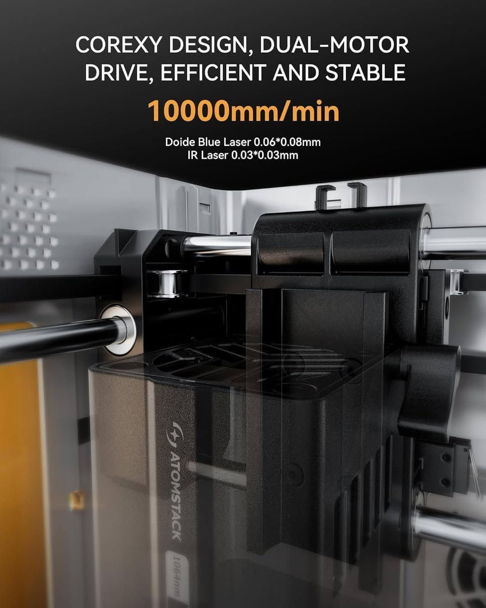 جهاز الحفر بالليزر AtomStack P1، وهو جهاز صغير ومحمول للحفر والقطع بالليزر.                  إليك أبرز مواصفاته ومميزاته:    نوع الليزر: نظام ليزر مزدوج يجمع بين ليزر ديود بقوة 5 وات للمعادن والخشب، وليزر أشعة تحت حمراء بقوة 1.2 وات للمواد الداكنة.  التصميم: تصميم مغلق بالكامل لضمان السلامة (Class 1) مع نافذة مراقبة، مما يلغي الحاجة إلى نظارات واقية.  منطقة العمل: مساحة حفر تبلغ \(110\times 110\) ملم.  الأبعاد: يبلغ حجم الجهاز \(350\times 328\times 250\) ملم، ويتميز بوزن خفيف يبلغ 3 كجم تقريباً.  التوافق: يعمل مع تطبيق AtomStack وبرامج مثل LightBurn، ويتوافق مع أنظمة التشغيل المختلفة.
ا

يم اعله سعر بالعافيه


**إذا كنت صاحب هذا الإعلان وتريد حذفه لأي سبب، رجاءا أرسل رسالة إلى الدعم الفني**