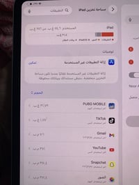 سلام وعليكم ايباد 11 برو  M4 ١١"انج بطارية 92 ذاكرة 256 نضافة 100/100 ...