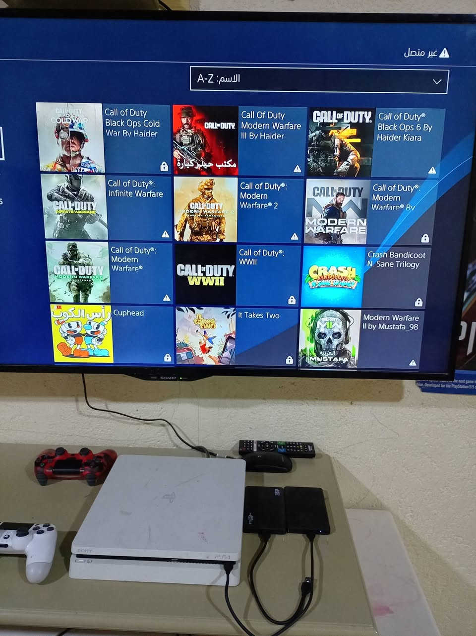 بلي 4سلم مهكر  للبيع نضام 12:00
ذاكره 500كيكه +جوستكات 2+هادرات خارجيه 2على سعة 500كيكه +20لعبة داخل الجهاز ولهاردات الخارجية
السعر 260الف العنوان بصرة الزبير رقم ***********
