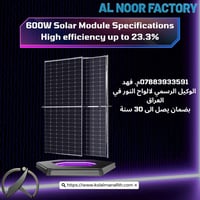 تقدم شركة كل المنافذ للطاقة المتجددة الوكيل الرسمي لالواح النور في الع...
