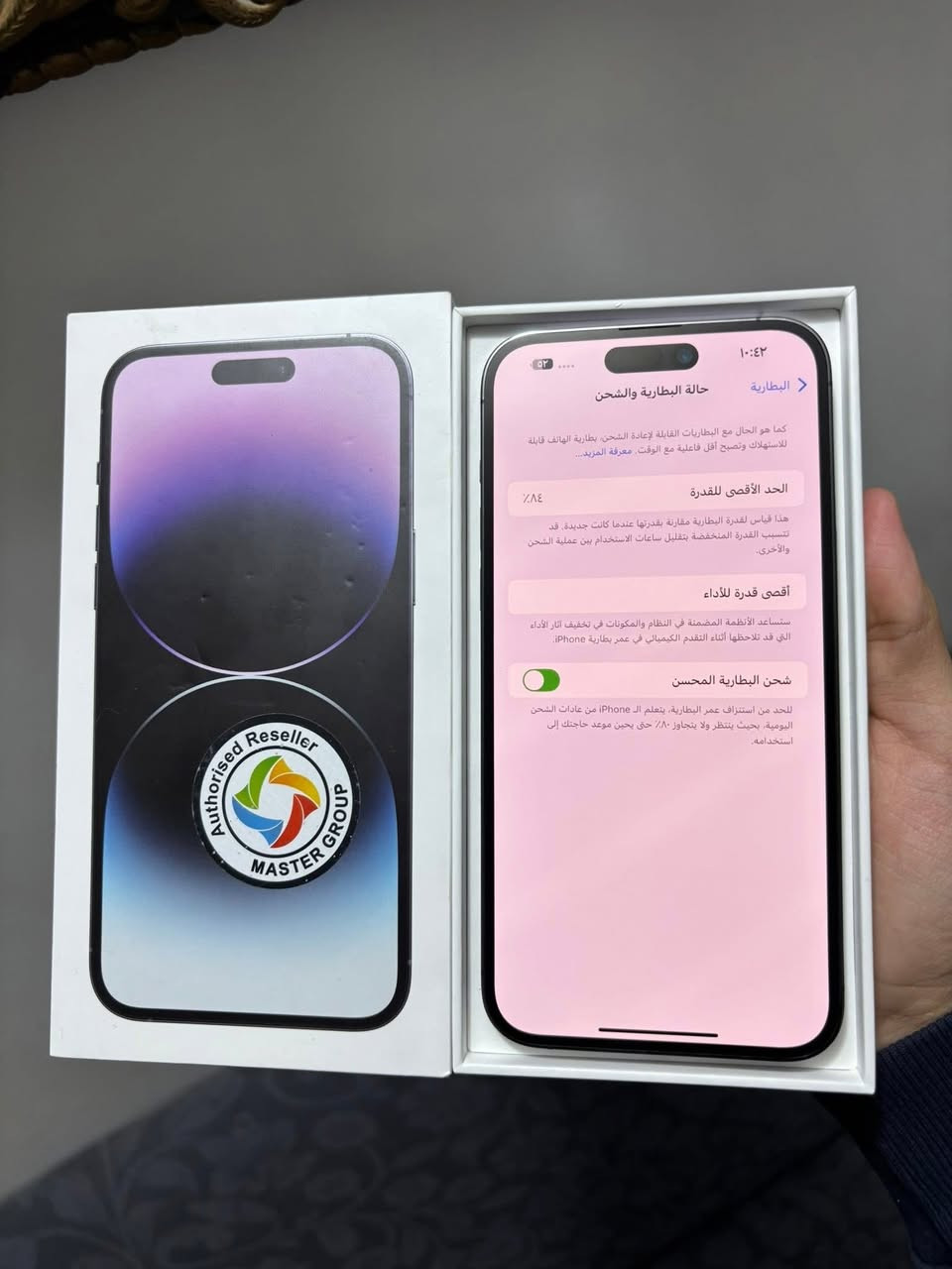 14 برو ماكس

 عربي شرق اوسط ضمان ماستر AA/A

مامفتوح ابد وشخط مابي جديد استخدام قليل

كامل ملحقات كيبل الاصلي وكارتونة مالته

ذاكرة 256 

بطارية 84

السعر 875 

***********
بغداد المدائن
