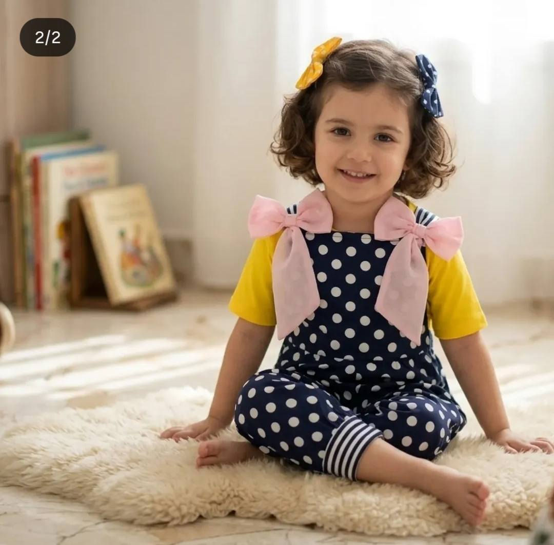 دللي أميرتكِ الصغيرة بإطلالة مفعمة بالحيوية والبهجة مع طقم ماركة "بات بات" الجديد.
مكونات الطقم: تيشيرت أصفر مريح، جمبسوت منقط
إكسسوارات شعر متناسقة (فيونات) لتكتمل الأناقة
للحجز والاستفسار: مراسلة الصفحة https://www.instagram.com/kaa_aa92?igsh=MTVsMTVib3JkYm9oOQ==
 أو الاتصال على الواتساب ***********
