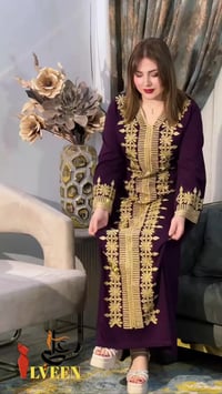 دشداشة كشمير • تطريز ستراس • مقاسات L/XL/2XL