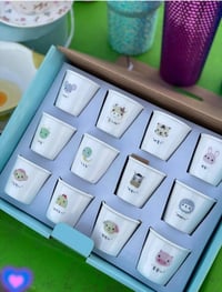 ١٢ فنجان فرفوري • رسومات حيوانات • بكج هدايا