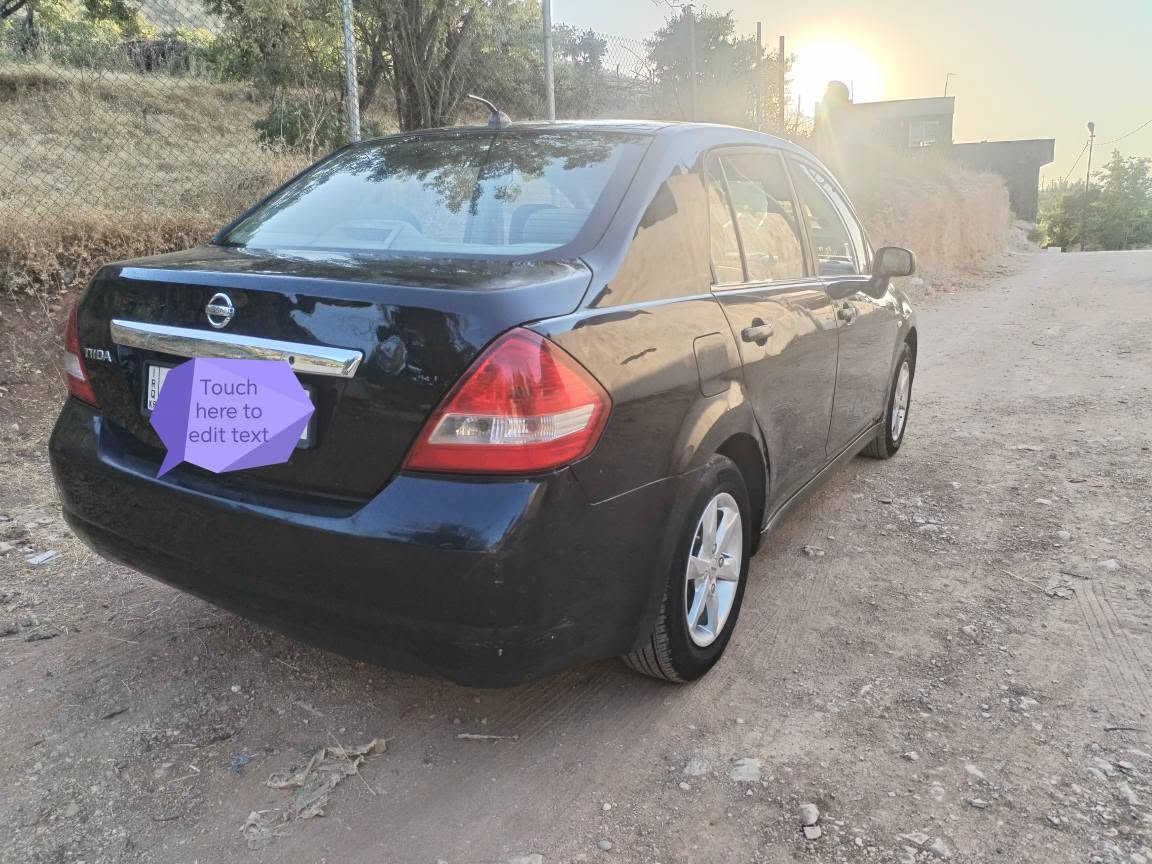 nissan tida2008 خةليجي ناو زةرد گير توماتيك جام كارةبا تةبريت شاشة و كاميرا جوار تاية و ويلي نوي گير و مةكينة بة شةرت رةقةم باريك هةولير بي بوياغ بستيك كارتي هةية سةيارةكة بي بوياغة*********** أربيل, العراق
