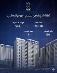 عرض رقم (126) شقة  للايجار  في مجمع البروج السكني   📐 المواصفات: [ 161...