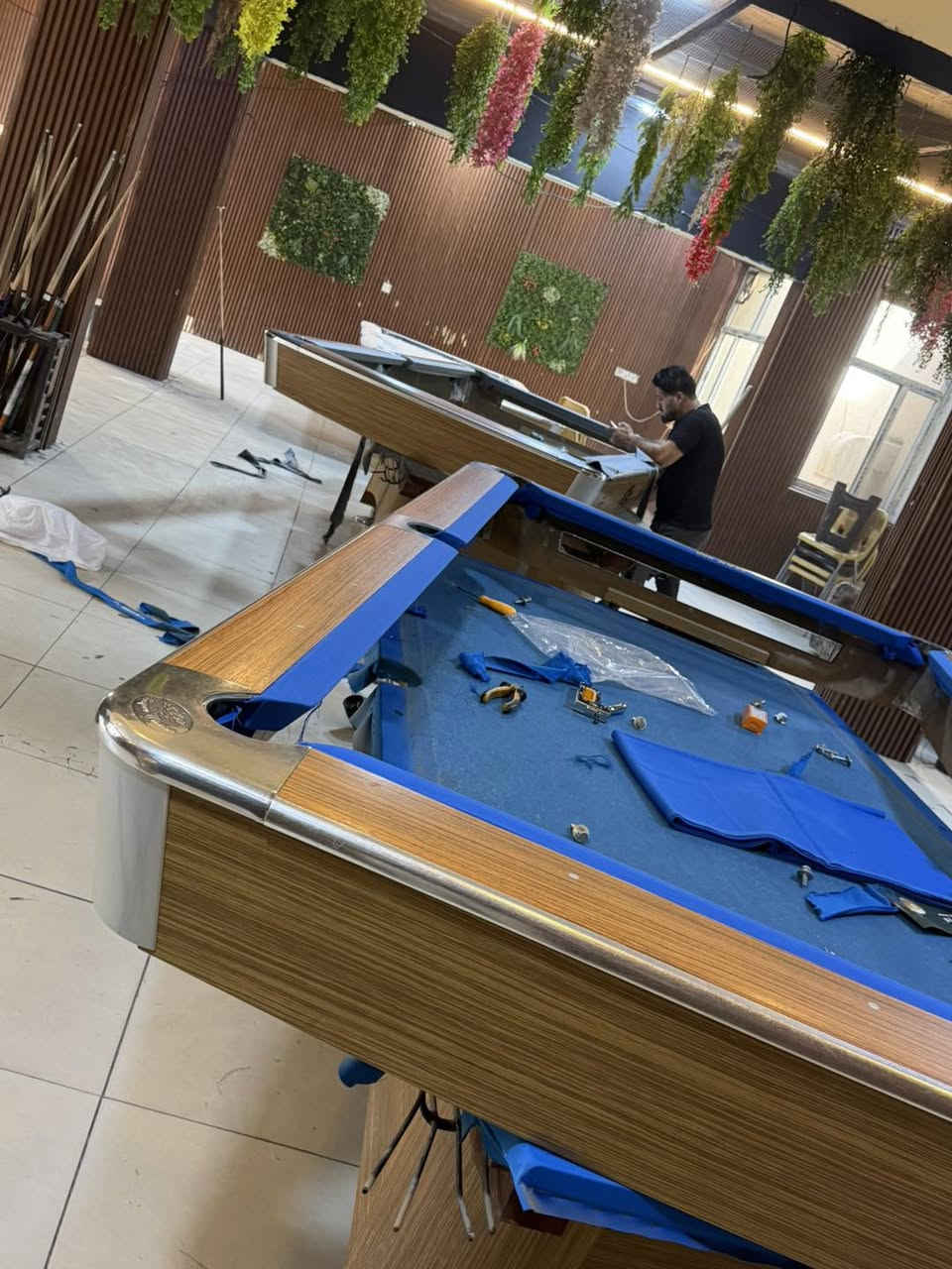 تم نجاز عمل اليوم صيانة طاولات البليارد نوع سوبر ماستر  في منطقة الكاضمية المقدسة باجود المواد ومننسا الضمان وايضاً يتوفر لدينا كافة مستلزمات البليارد  للحجز أو الاستفسار مراسله الصفحة او التصال 
***********
