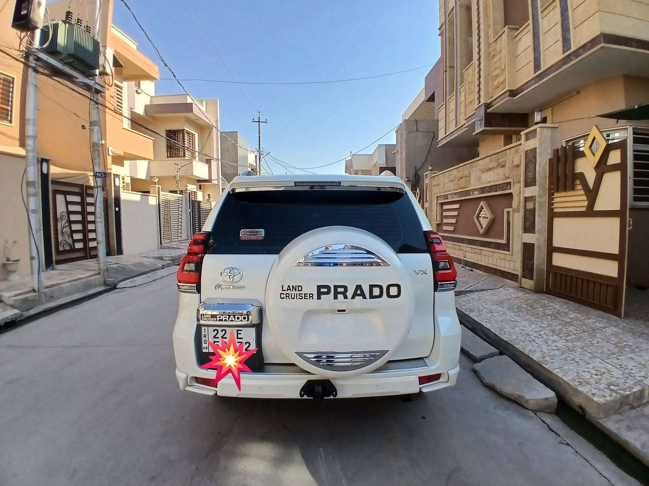 LAND CRUISER PRADO  VX
موديل 2019 اعلى فئة بالبرادو
((للبيع)) 

((السياره كلين تايتل من الدعامية للدعامية بشرط كفالة عامة))

رقم شمالي اربيل بأسمي تحويل مباشر سنوية وهزة جديدة

اللون : ابيض 

عداد المسافة :129000 الف كم

حجم المحرك : 6سلندر (4000) 

مواصفاتها : اعلى فئة فول

فور ويل 
ويل كروم

بصمه دخول + تشغيل +ترحيب ابواب شعار برادو

تشغيل عن بعد 

ثلاجة

3 وضعيات قيادة سبورت ونورمال وايكو

حساس خلفي وامامي

كشنات كهرباء جلد ٧ راكب 

كشنات تبريد

تحكم ستيرن  
 
امرايات كهرباء وشفط واشاير  

لايتات ليد وزينون اصلي وبلاجكتورات 

زراك لايت 

سبير الشركة مانازل

تحكمات استيرن

رادار تحديد مسار 

٤ كاميرات محيطية ٣٦٠ درجة

اطارات حساسات
دفع رباعي عدة وضعيات

وبعد بيها كثير شغلات 
سعر السيارة (425) ورقة 

عنوان السيارة / موصل 

للاتصال اتصال او واتساب على الرقم 
***********
